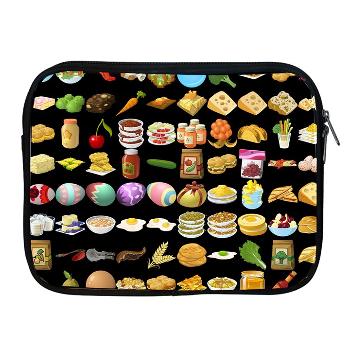 Glitch Glitchen Food Pattern One Apple iPad 2/3/4 Zipper Cases