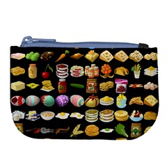 Glitch Glitchen Food Pattern One Large Coin Purse by WetdryvacsLair