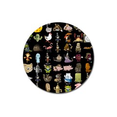 Glitch Glitchen Npc Animals And Characters Pattern Magnet 3  (round) by WetdryvacsLair