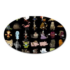 Glitch Glitchen Npc Animals And Characters Pattern Oval Magnet by WetdryvacsLair