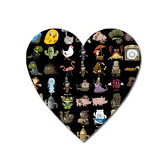 Glitch Glitchen Npc Animals And Characters Pattern Heart Magnet by WetdryvacsLair