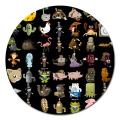 Glitch Glitchen Npc Animals And Characters Pattern Magnet 5  (round) by WetdryvacsLair