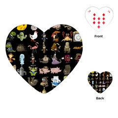 Glitch Glitchen Npc Animals And Characters Pattern Playing Cards Single Design (heart) by WetdryvacsLair