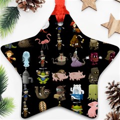 Glitch Glitchen Npc Animals And Characters Pattern Star Ornament (two Sides) by WetdryvacsLair