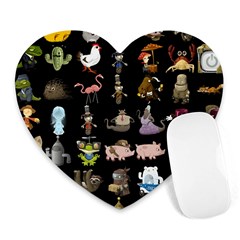 Glitch Glitchen Npc Animals And Characters Pattern Heart Mousepads by WetdryvacsLair