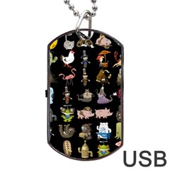 Glitch Glitchen Npc Animals And Characters Pattern Dog Tag Usb Flash (two Sides) by WetdryvacsLair