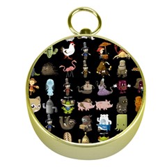 Glitch Glitchen Npc Animals And Characters Pattern Gold Compasses by WetdryvacsLair