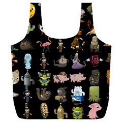 Glitch Glitchen Npc Animals And Characters Pattern Full Print Recycle Bag (xxl)