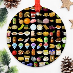 Glitch Glitchen Food Pattern Two Ornament (round) by WetdryvacsLair