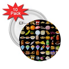 Glitch Glitchen Food Pattern Two 2 25  Buttons (10 Pack)  by WetdryvacsLair