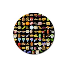 Glitch Glitchen Food Pattern Two Magnet 3  (round) by WetdryvacsLair