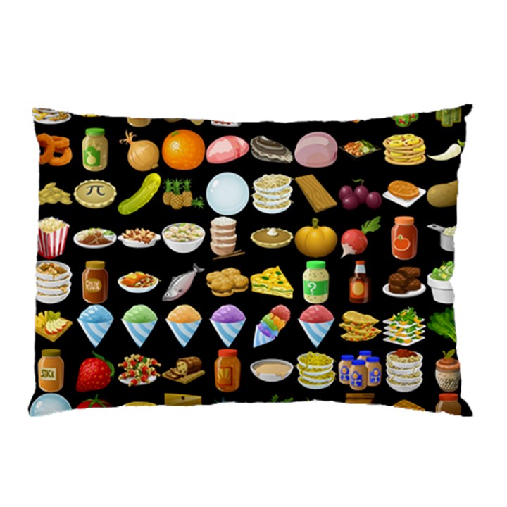 Glitch Glitchen Food Pattern Two Pillow Case