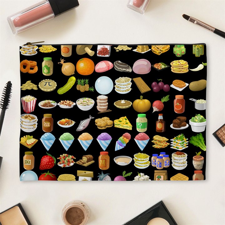 Glitch Glitchen Food Pattern Two Cosmetic Bag (XL)