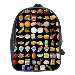 Glitch Glitchen Food Pattern Two School Bag (large) by WetdryvacsLair