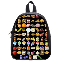 Glitch Glitchen Food Pattern Two School Bag (small) by WetdryvacsLair