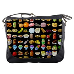 Glitch Glitchen Food Pattern Two Messenger Bag by WetdryvacsLair