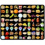 Glitch Glitchen Food Pattern Two Double Sided Fleece Blanket (Medium)  58.8 x47.4  Blanket Front