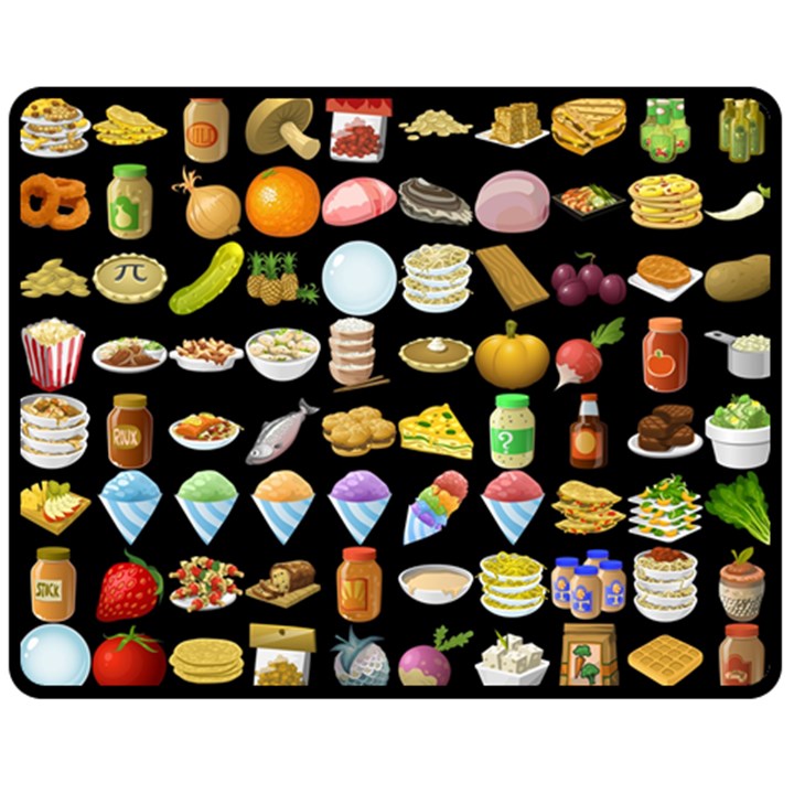 Glitch Glitchen Food Pattern Two Double Sided Fleece Blanket (Medium) 