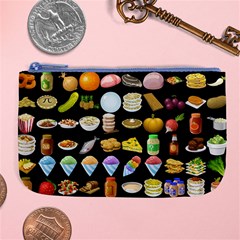 Glitch Glitchen Food Pattern Two Large Coin Purse by WetdryvacsLair