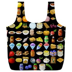 Glitch Glitchen Food Pattern Two Full Print Recycle Bag (xxl) by WetdryvacsLair