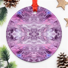 Pink Grey Repeats Ornament (round) by kaleidomarblingart