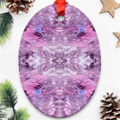 Pink Grey Repeats Ornament (oval)