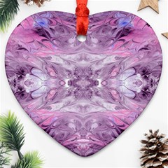 Pink Grey Repeats Ornament (heart)