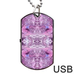 Pink Grey Repeats Dog Tag Usb Flash (one Side) by kaleidomarblingart