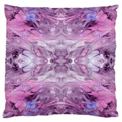 Pink Grey Repeats Large Cushion Case (two Sides) by kaleidomarblingart