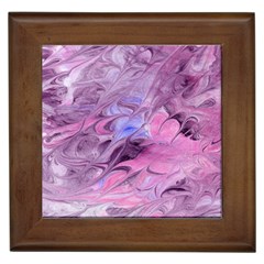 Flowing Marbling Patterns Framed Tile by kaleidomarblingart