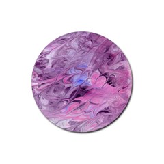 Flowing Marbling Patterns Rubber Coaster (round)  by kaleidomarblingart