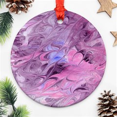 Flowing Marbling Patterns Round Ornament (two Sides)