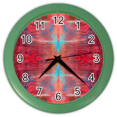 Red Flames Repeats Color Wall Clock by kaleidomarblingart