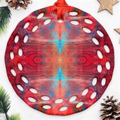 Red Flames Repeats Ornament (round Filigree)