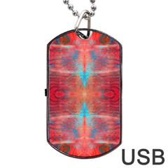 Red Flames Repeats Dog Tag Usb Flash (two Sides) by kaleidomarblingart