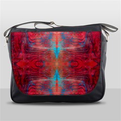 Red Flames Repeats Messenger Bag by kaleidomarblingart