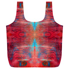 Red Flames Repeats Full Print Recycle Bag (xxl) by kaleidomarblingart