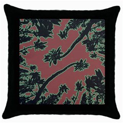 Tropical Style Floral Motif Print Pattern Throw Pillow Case (black) by dflcprintsclothing