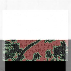 Tropical Style Floral Motif Print Pattern Rectangular Jigsaw Puzzl by dflcprintsclothing