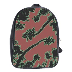 Tropical Style Floral Motif Print Pattern School Bag (large) by dflcprintsclothing