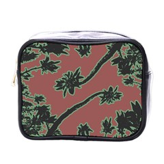 Tropical Style Floral Motif Print Pattern Mini Toiletries Bag (one Side)