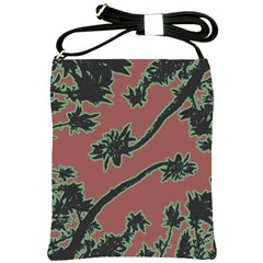 Tropical Style Floral Motif Print Pattern Shoulder Sling Bag