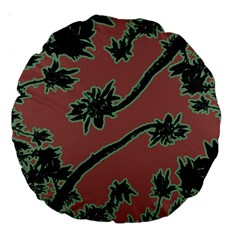 Tropical Style Floral Motif Print Pattern Large 18  Premium Round Cushions