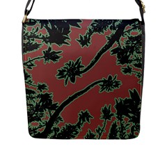 Tropical Style Floral Motif Print Pattern Flap Closure Messenger Bag (l) by dflcprintsclothing