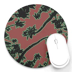 Tropical Style Floral Motif Print Pattern Round Mousepads by dflcprintsclothing