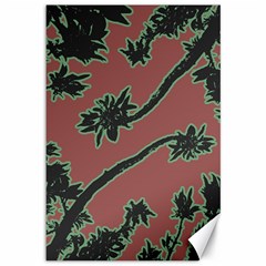 Tropical Style Floral Motif Print Pattern Canvas 12  X 18 