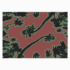 Tropical Style Floral Motif Print Pattern Large Glasses Cloth (2 Sides)