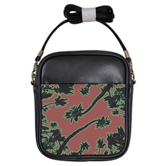 Tropical Style Floral Motif Print Pattern Girls Sling Bag by dflcprintsclothing