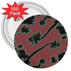 Tropical Style Floral Motif Print Pattern 3  Buttons (100 Pack)  by dflcprintsclothing