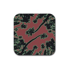 Tropical Style Floral Motif Print Pattern Rubber Coaster (square)  by dflcprintsclothing